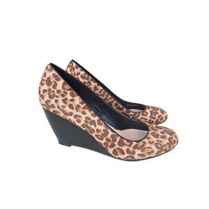 Cole Haan Wedge Heels Women's Leopard Animal Print Calf Hair Size 8B